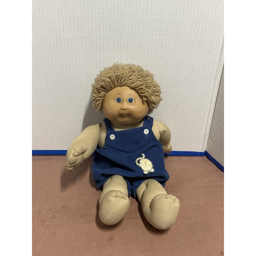 Vtg 1985 Cabbage Patch Kids Doll Boy OK Factory Head Mold 15 Elephant Outfit CPK